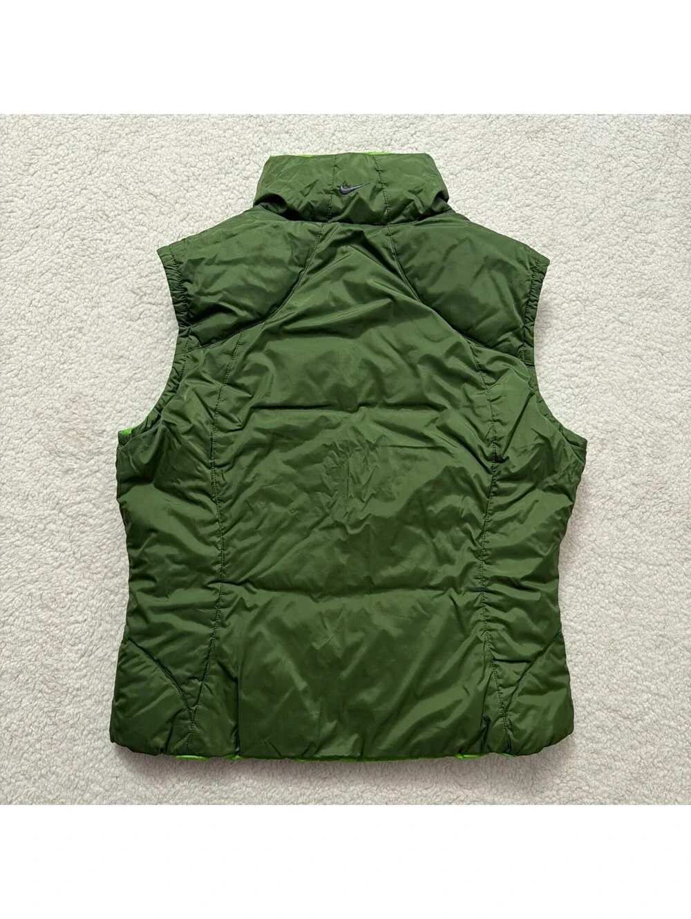 Vintage Y2K Nike Reversible Puffer Vest GreenSwoosh Youth L Women's Small Medium